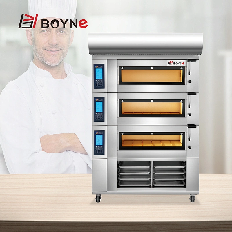 Commercial LCD Screen 9 Trays Bread Bakery Oven With Heat Reflective Glass Visual Door