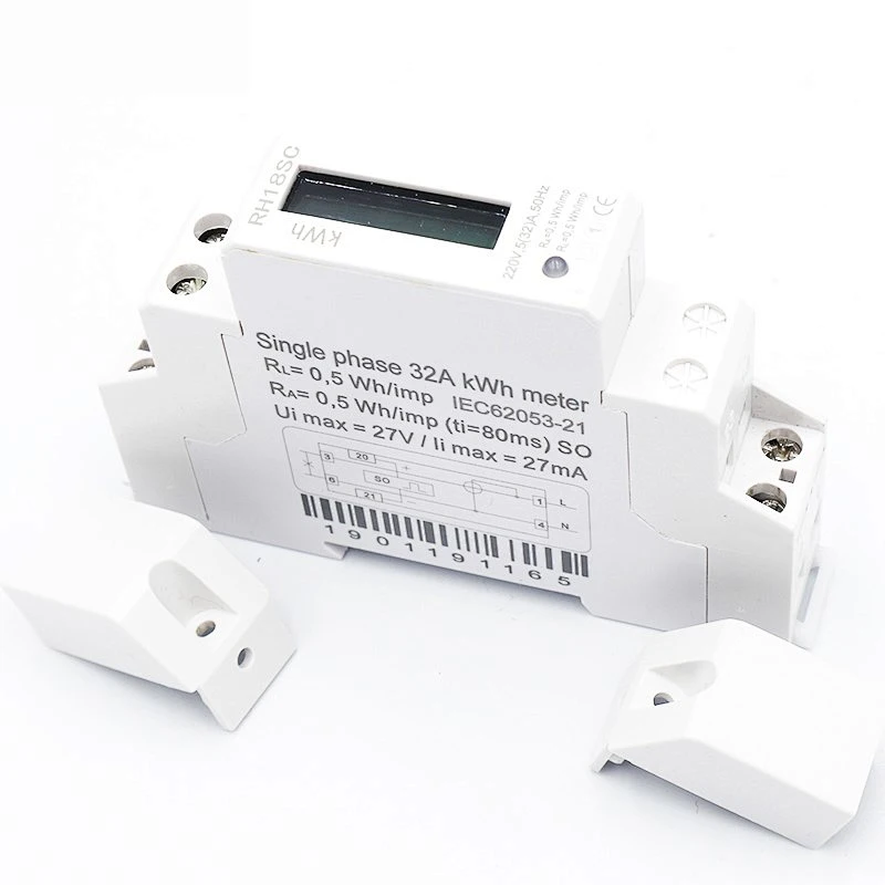 RH18SC Factory Quality DIN rail Single phase Two wire White active electronic Energy meter