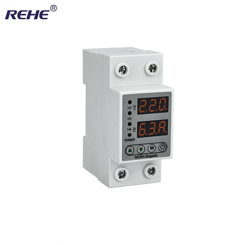 Popular high quality LED Smart Over and Under Voltage Over Load  protector protection device 63A 40A