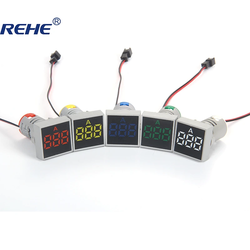 22mm AC 0-100A square mini led indicator lamp digital ammeter high efficiency accurate ammeter measurement