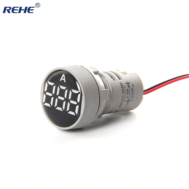 New Design mini round led indicator ammeter light/lamp with digital led display