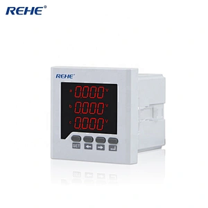 NEW high quality 80*80mmThree Phase LED screen Multi-function Power analyzer energy meter for distribution board