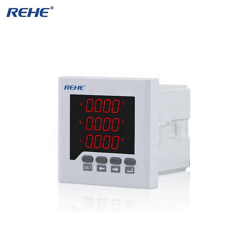 NEW high quality 80*80mmThree Phase LED screen Multi-function Power analyzer energy meter for distribution board