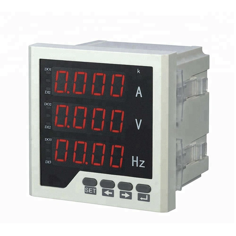3 Row LED Display AC Ammeter Volt Amp Hz Meter 3 phase ac voltage data logger
