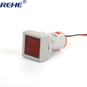 22mm 100A 50~500V AC white green red yellow blue single LED indicator digital voltmeter ammeter