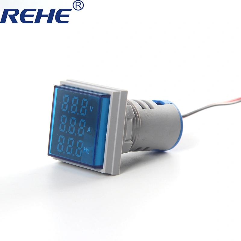 22mm AC 0-100A LED Traid display multifunctional indicator ammeter voltmeter digital frequency meter electronic equipments