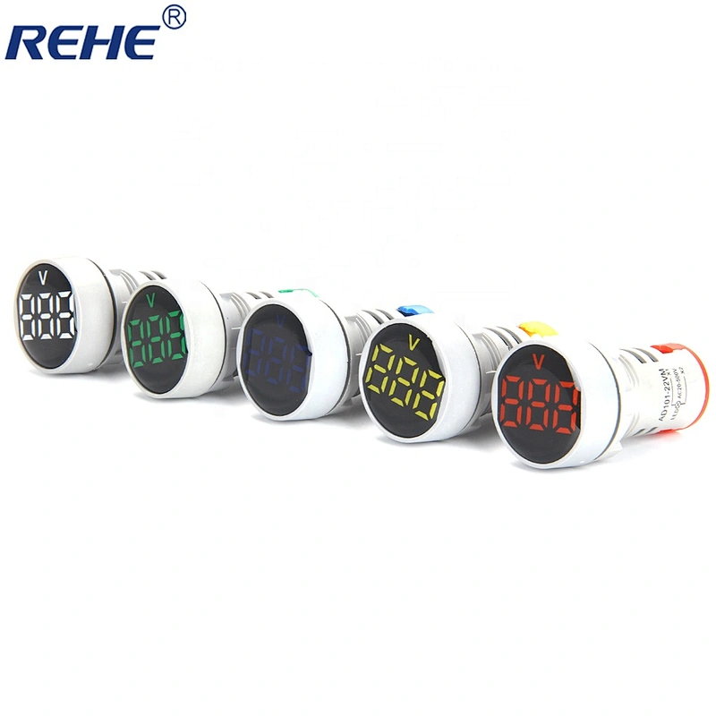 small digital tube mini round led indicator light/lamp Voltmeter digital indicator signal light 20-500Vac