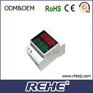 Dual Display Din-Rail slide Way AC Ammeter Voltmeter AC80-300V AC0.01-99.9A digital Voltage Current Meter