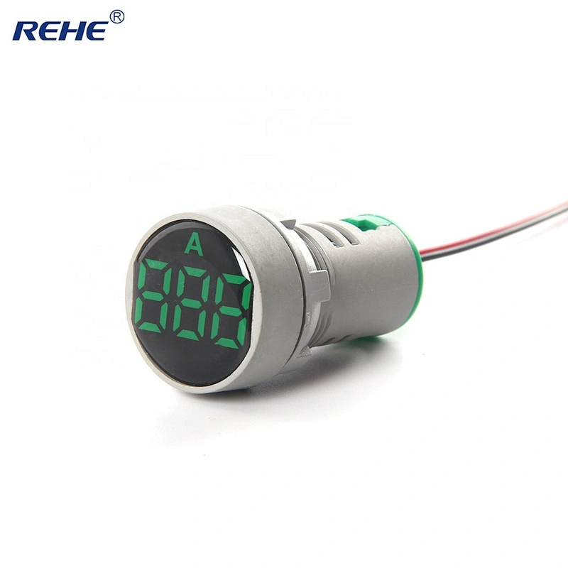 New Design mini round led indicator ammeter light/lamp with digital led display