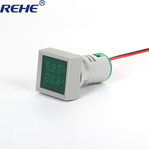 22mm 100A 50~500V AC white green red yellow blue single LED indicator digital voltmeter ammeter