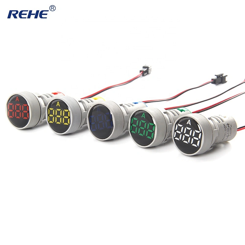 New Design mini round led indicator ammeter light/lamp with digital led display