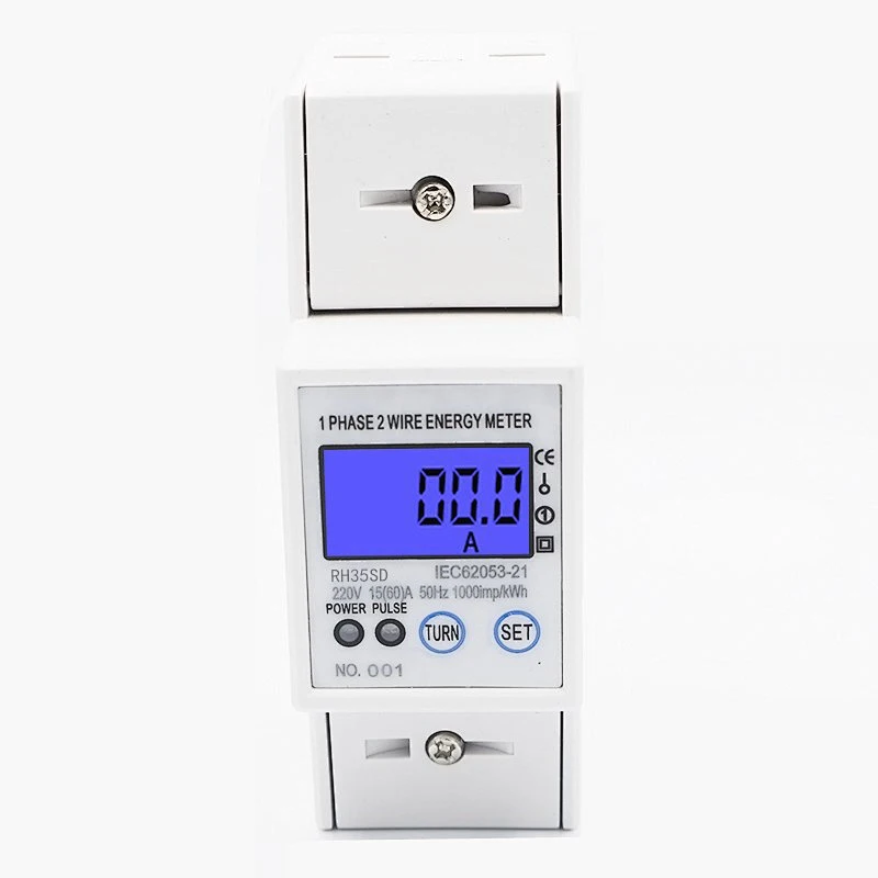 RH35SD HD Multi-function display DIN Rail Single Phase 2P  Smart Digital Power meter
