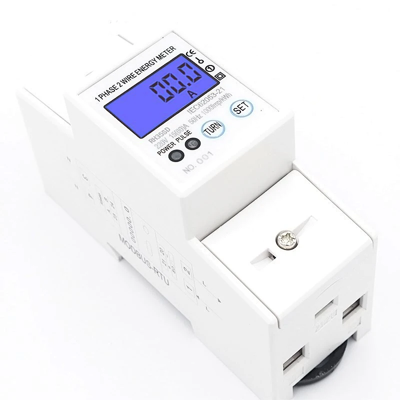RH35SD HD Multi-function display DIN Rail Single Phase 2P  Smart Digital Power meter
