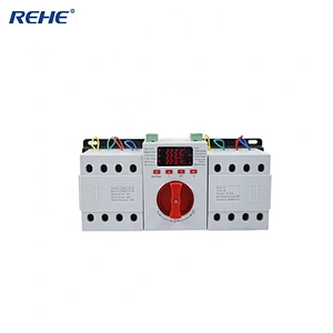 China Intelligent Controller 16-63A 400VAC 4P Dual Power Supply Changeover Switch With  LED Display REHE-ATSQ1Z
