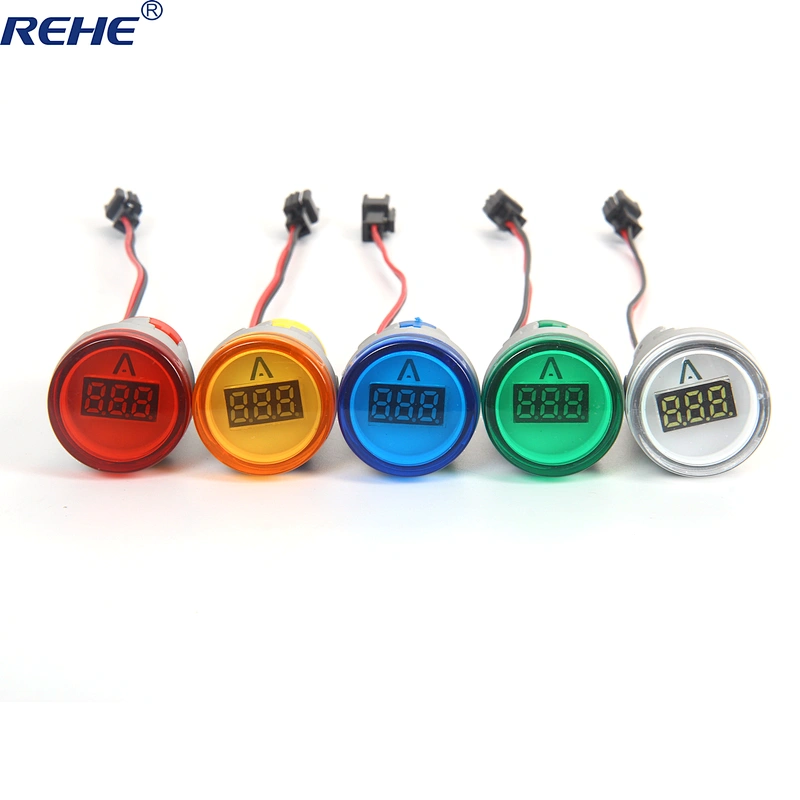 small digital tube mini round led indicator ammeter digital indicator signal light ammeter tester measuring ampere meter