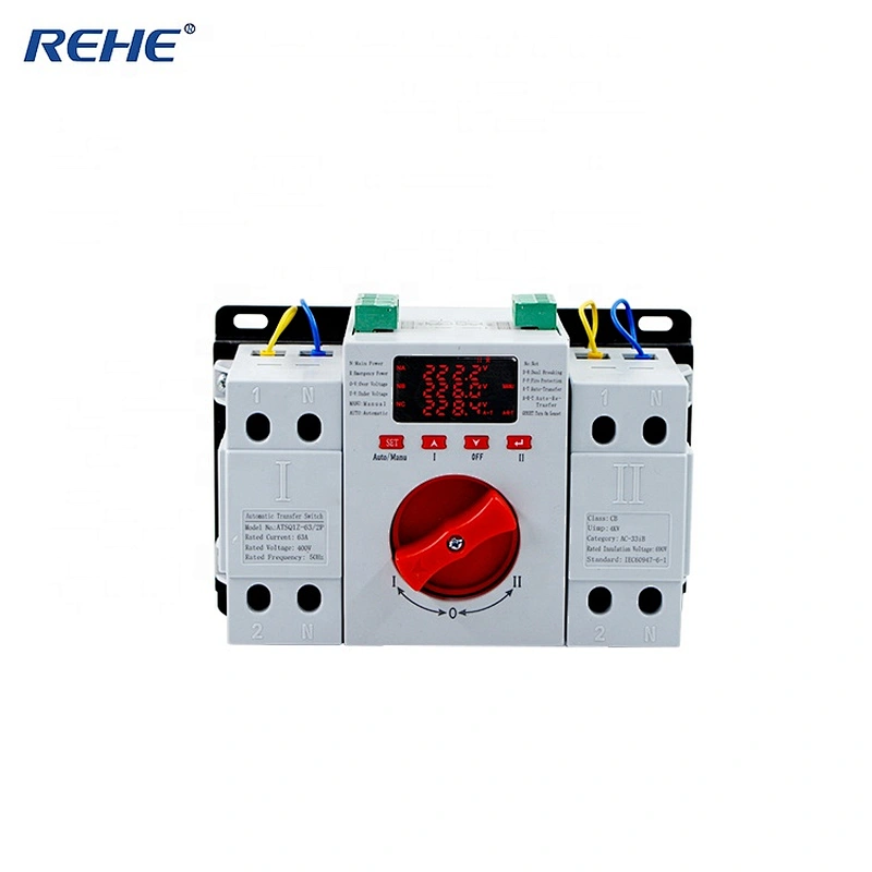 RH-ATSQ1Z Series 63A/2P Integrativer Automatically Dual Power Automatic Transfer Switch With Hd Display LED Screen for Generator