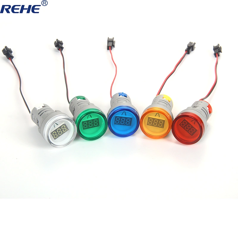 small digital tube mini round led indicator ammeter digital indicator signal light ammeter tester measuring ampere meter