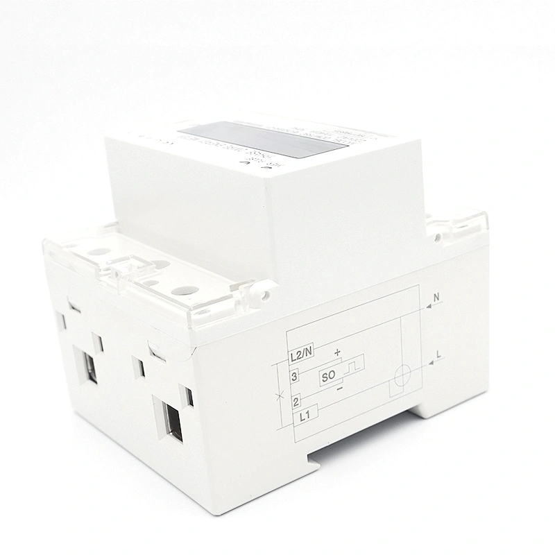 RH35SC AC 4P Single Phase DIN Rail 220VAC 10(40)A 50HZ Electric Watt Two Wire Active Energy meter