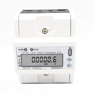 RH75SD Multi function DIN Rail 1 Phase 2 Wire 220V 15(60)A 1600imp/kwh Energy meter with RS485