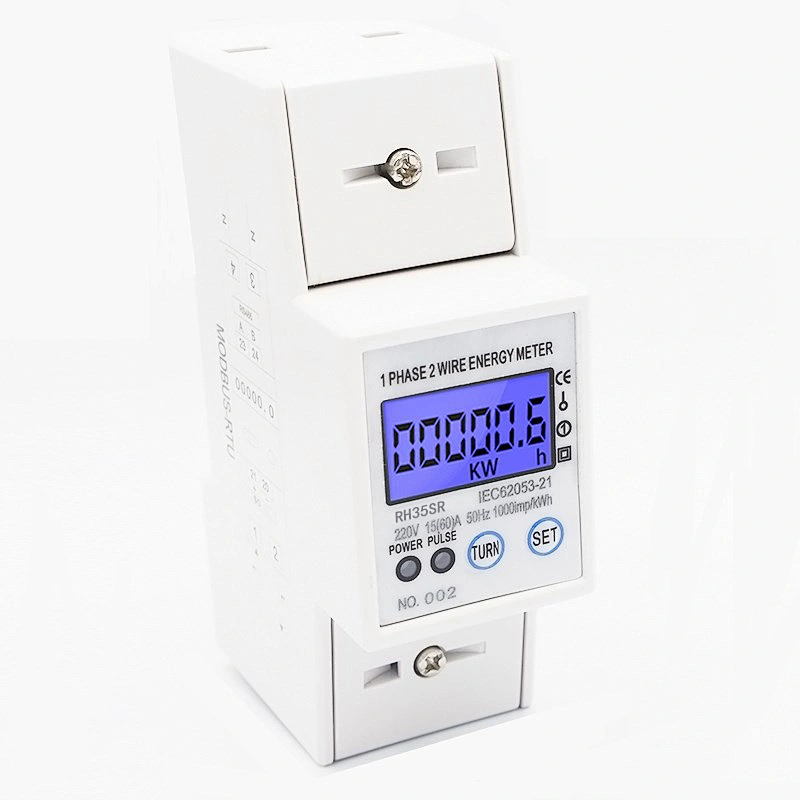 High Quality White DIN Rail Single Phase Two Wire Digital Electric Power Meter