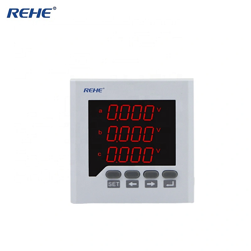 NEW high quality 80*80mmThree Phase LED screen Multi-function Power analyzer energy meter for distribution board