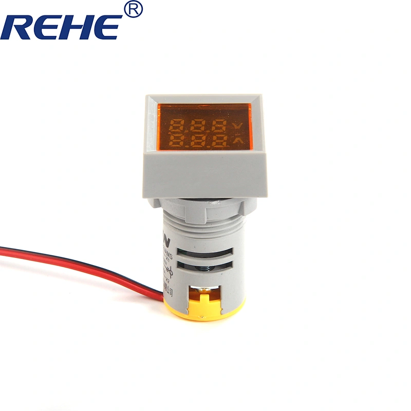 22mm 100A 50~500V AC white green red yellow blue single LED indicator digital voltmeter ammeter