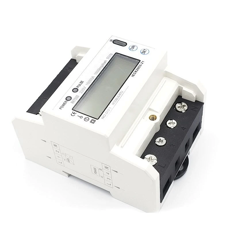 RH75SD Multi function DIN Rail 1 Phase 2 Wire 220V 15(60)A 1600imp/kwh Energy meter with RS485