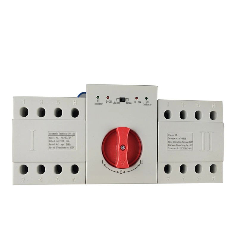 RHQ1 single phase changeover switch63A Dual Power Automatic transfer Switch