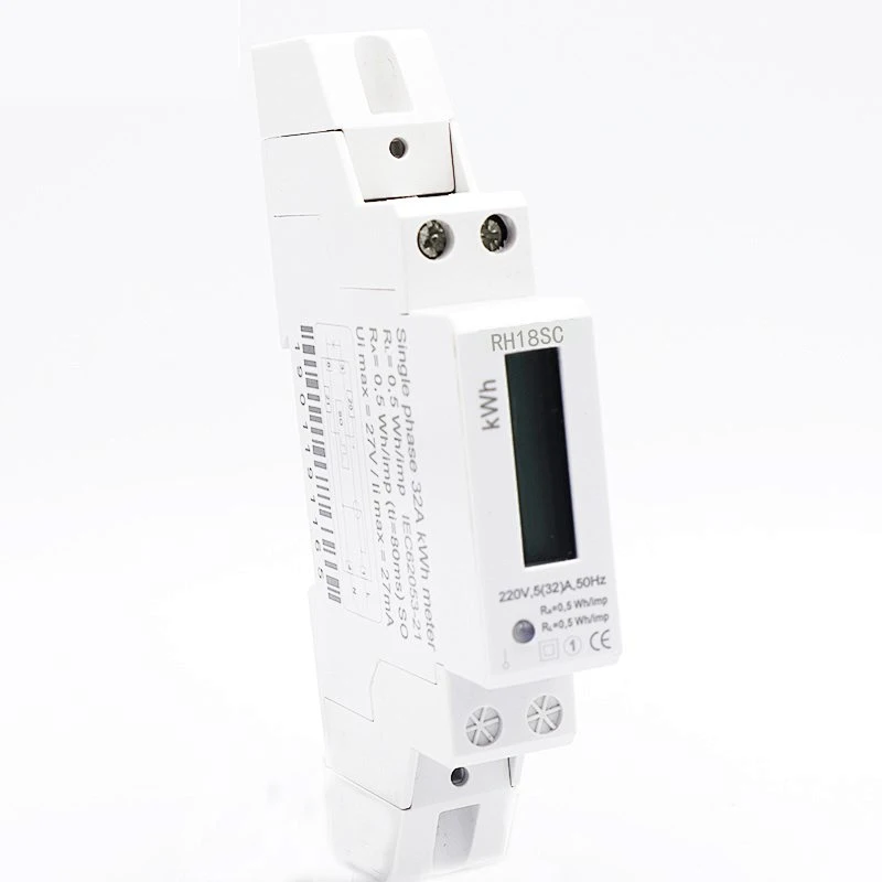 RH18SC Factory Quality DIN rail Single phase Two wire White active electronic Energy meter
