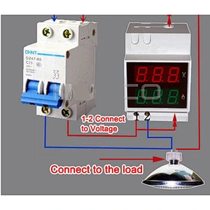 Dual Display Din-Rail slide Way AC Ammeter Voltmeter AC80-300V AC0.01-99.9A digital Voltage Current Meter
