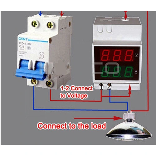 Dual Display Din-Rail slide Way AC Ammeter Voltmeter AC80-300V AC0.01-99.9A digital Voltage Current Meter