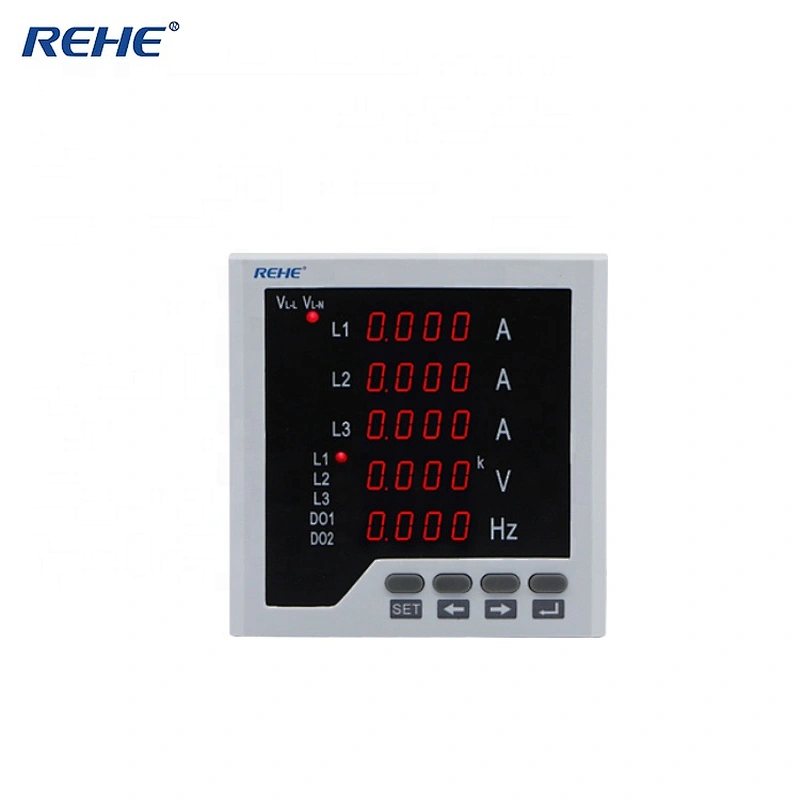 Five Rows display New Type 3 Phase LED Digital Panel Meter to measure A.V.Hz