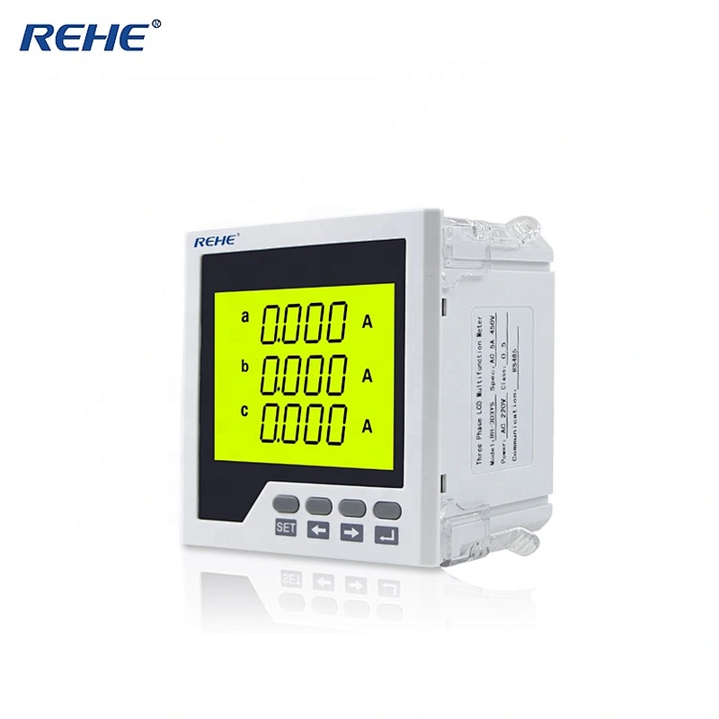 Slim type amp,volt,hz 96*96mmThree Phase LCD Multi-function digital panel Power Meter RH-3D3S