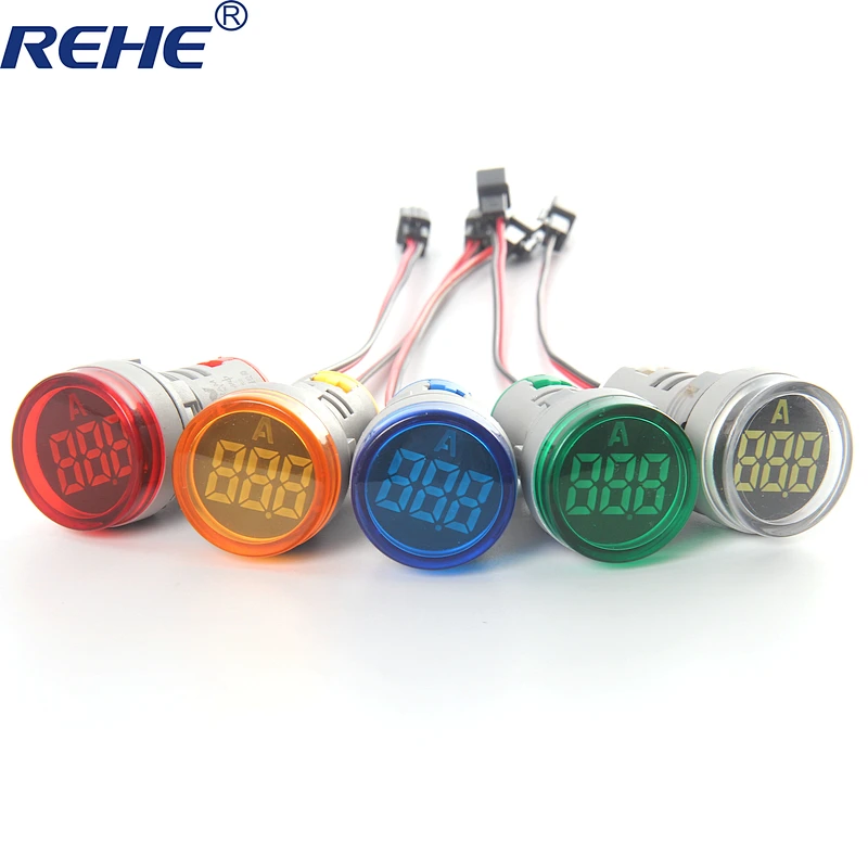 big digital tube round led indicator ammeter digital indicator signal light ammeter tester measuring ampere meter