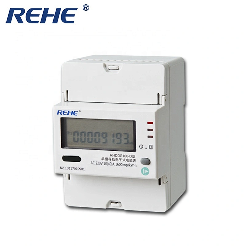 Din-Rail Type Digital Meter Single-Phase Din Rail Kwh Meter RS485 Communication Is available