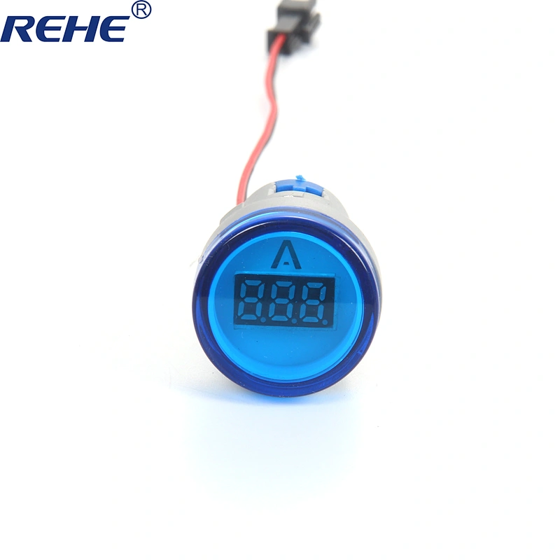 small digital tube mini round led indicator ammeter digital indicator signal light ammeter tester measuring ampere meter