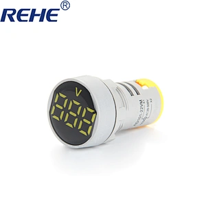 small digital tube mini round led indicator light/lamp Voltmeter digital indicator signal light 20-500Vac