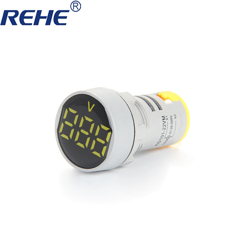 small digital tube mini round led indicator light/lamp Voltmeter digital indicator signal light 20-500Vac
