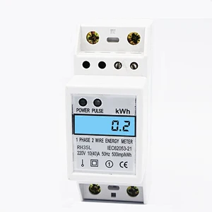 RH35L Single phase Electronic DIN rail active energy meter with White Backlight LCD display