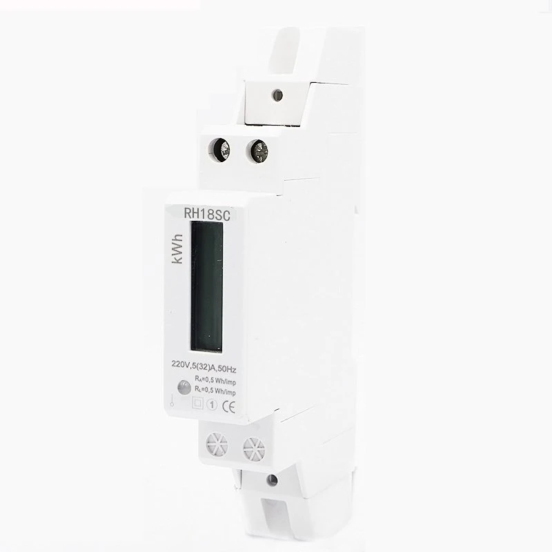 RH18SC Factory Quality DIN rail Single phase Two wire White active electronic Energy meter