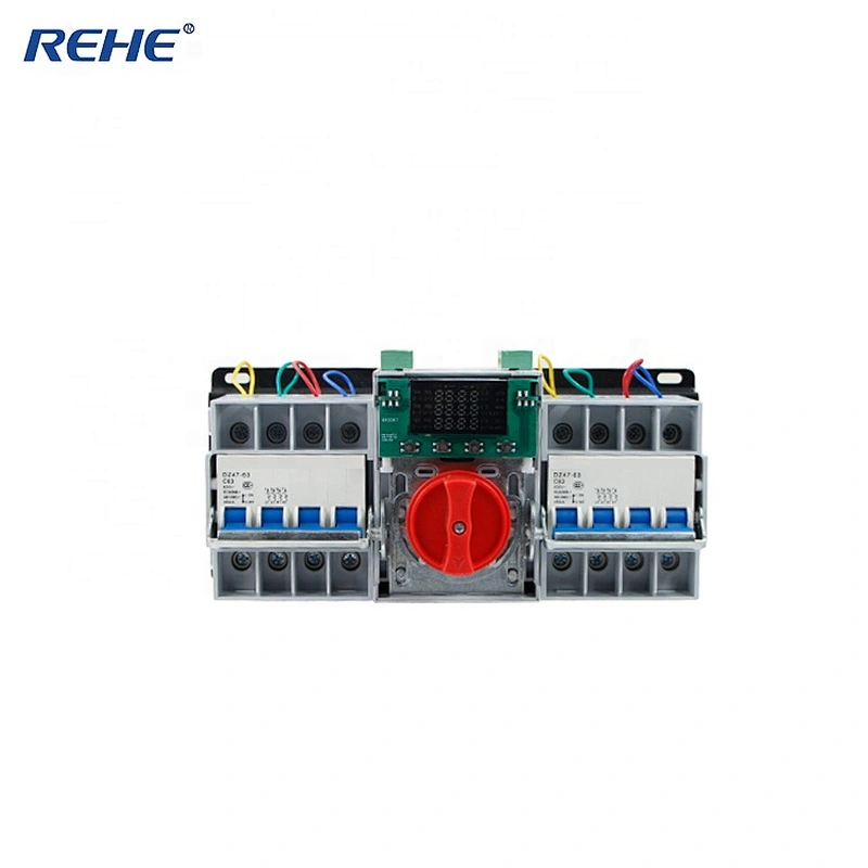 China Intelligent Controller 16-63A 400VAC 4P Dual Power Supply Changeover Switch With  LED Display REHE-ATSQ1Z