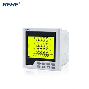 Slim type amp,volt,hz 96*96mmThree Phase LCD Multi-function digital panel Power Meter RH-3D3S