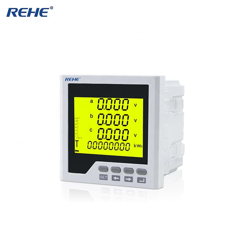 Slim type amp,volt,hz 96*96mmThree Phase LCD Multi-function digital panel Power Meter RH-3D3S