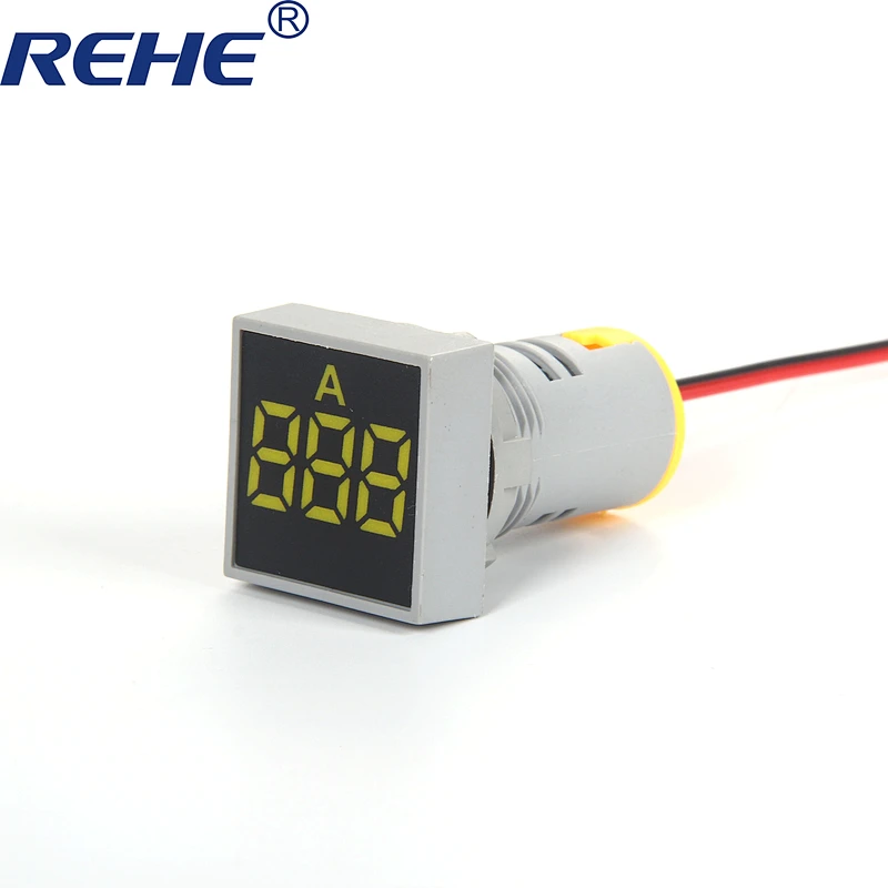22mm AC 0-100A square mini led indicator lamp digital ammeter high efficiency accurate ammeter measurement