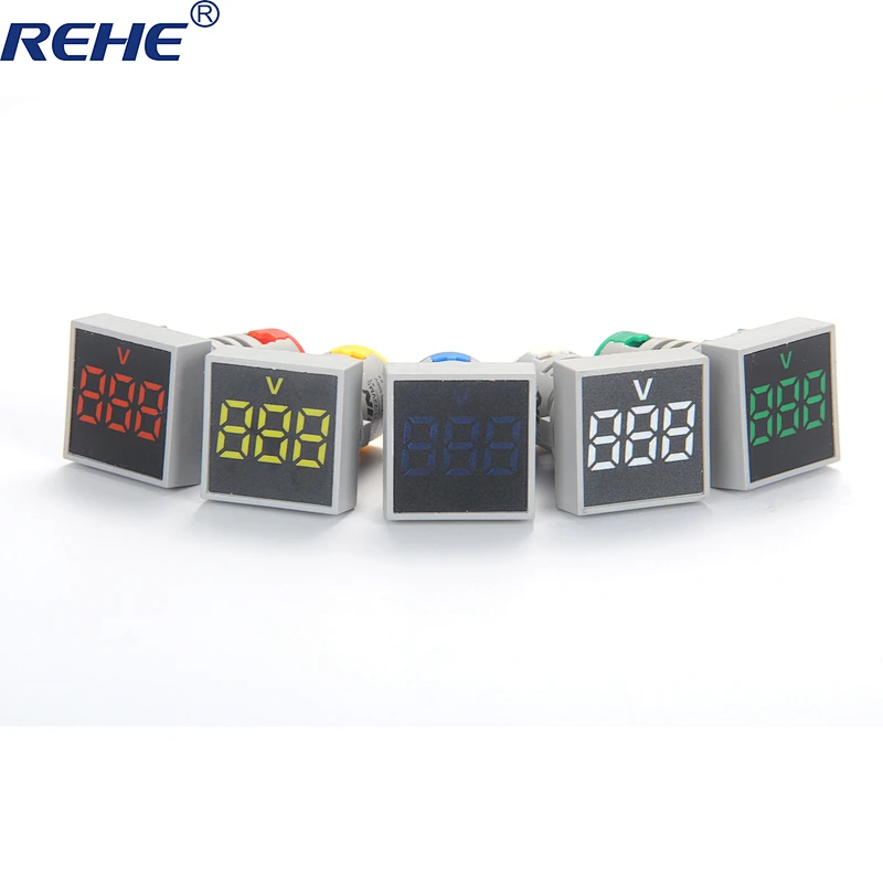 New Series 22mm 20-500V AC Digital Voltmeter Volt Meter Red Green Yellow mini LED Indicator Panel Light