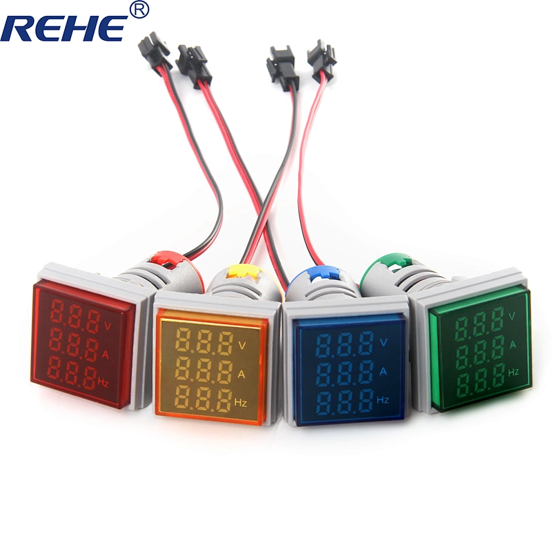 22mm AC 0-100A LED Traid display multifunctional indicator ammeter voltmeter digital frequency meter electronic equipments