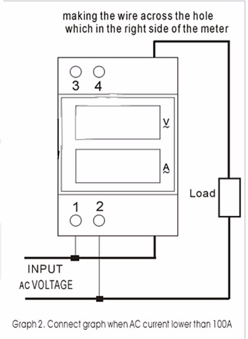 Dual display Din-rail D52-2042 AC digital voltmeter ammeter voltage and Current meter