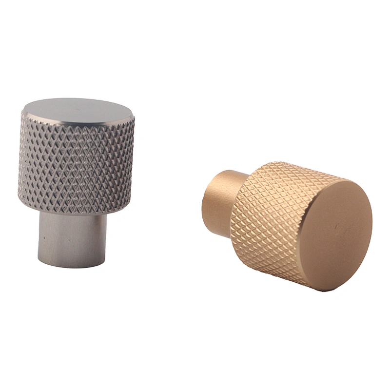 Popular knurled knobs for kitchen aluminum furniture knobs black and