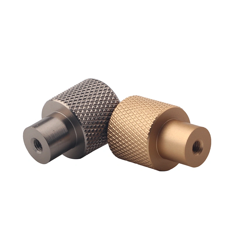 Popular knurled knobs for kitchen aluminum furniture knobs black and