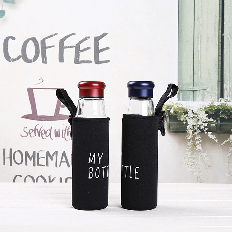 Private labels fitness borosilicate glass water drinking tumbler for protein shakes